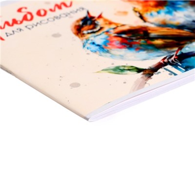 Альбом для рисования А5, 24 листа на скрепке "Воробушки", бумажная обложка, блок 100 г/м2