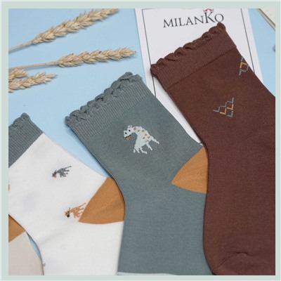 Детские хлопковые носки  (Узор 6) MilanKo D-222