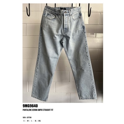 9MG9640  pantalone Denim ampio straight fit