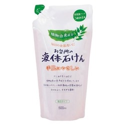 KANEYO Жидкость "Kaneyo" для мытья посуды (с натуральными маслами для ежедневного применения) 500 мл, мягкая упаковка / 24