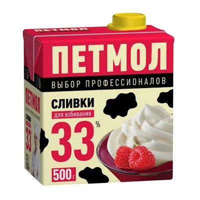 Сливки Пэтмол 33%   500 гр      1*12 (ЮниМилк)