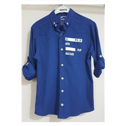 Синяя рубашка для мальчика фиолетовая1296