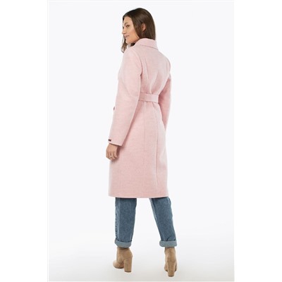 02-3100 Пальто женское утепленное (пояс) валяная шерсть розовый
