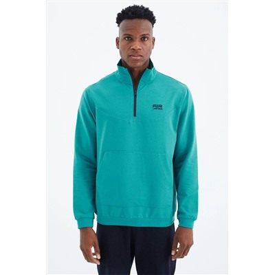 AIR JONES Herbert Sea Green — темно-синий спортивный костюм с воротником-стойкой — 85233