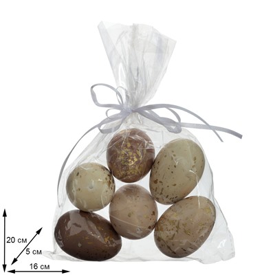 Изделие декоративное "Яйцо пасхальное", набор из 6-ти шт., L16 W5 H20 см
