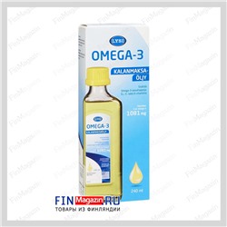 Рыбий жир жидкий Омега-3 с витаминами A D E 240 мл LYSI
