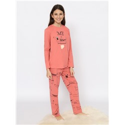 CSJG 50175-28 Пижама для девочки (джемпер, брюки),коралловый