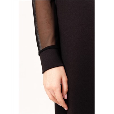 БРАК-Платье женское рукав сетка - Черный