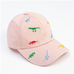 Кепка детская "Динозавры" MINAKU цвет розовый, размер 44-46