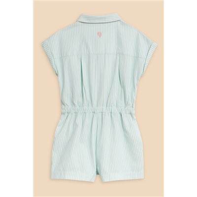 White Stuff Blue Striped Woven Playsuit