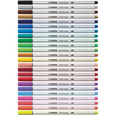 Фломастеры -кисти Stabilo Pen 68 brush 24 цвета, 568/24-211