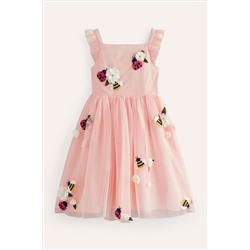 Boden Appliqué Tulle Dress