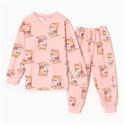 Пижама для девочек, цвет персиковый, рост 98 см