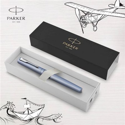 Роллер PARKER "Vector XL" (CW2159775) Silver Blue CT F чернила черн. подар.кор. (1877623) PARKER