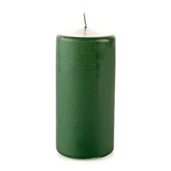 Свеча пеньковая, 6х12 см, зелёная