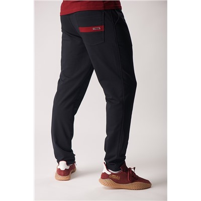 Спортивные брюки М-1243: Тёмно-синий / Бордо