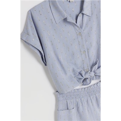 River Island Girls Tie Front Linen Set