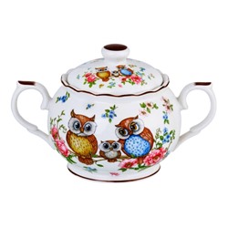 Сахарница 450 мл 16,5*11*10,5 см "Совушки" NEW BONE CHINA