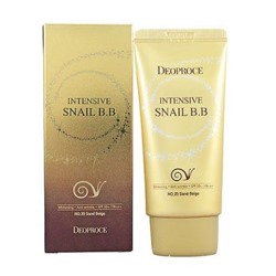 DEOPROCE INTENSIVE SNAIL BB SPF 50+ PA+++ - No. 23 SAND BEIGE Интенсивный антивозрастной солнцезащитный BB крем с муцином улитки 50мл