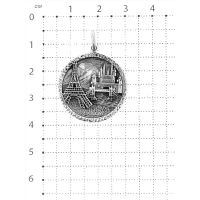 Подвеска из чернёного серебра 925 пробы PD-3791-V1