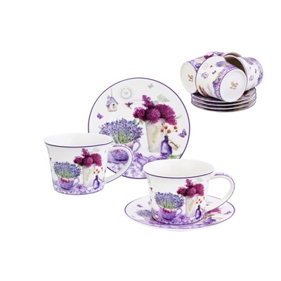 Чайн. наб. 12 пр. 270 мл "Лаванда" NEW BONE CHINA