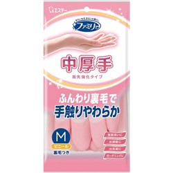 ST Виниловые перчатки “Family” (средней толщины, с внутренним покрытием) розовые РАЗМЕР М, 1 пара / 120