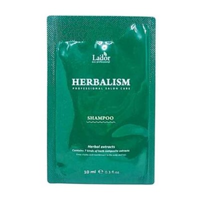 Lador Шампунь для волос успокаивающий в пробнике / Herbalism Shampoo Pouch, 10 мл