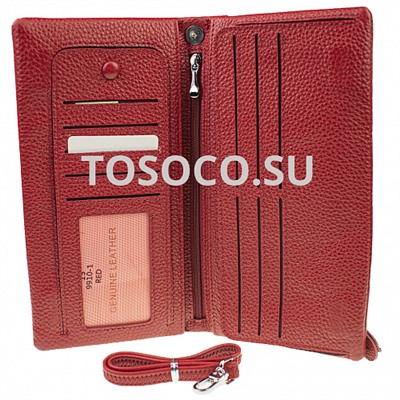 15 9910 red  кошелек GENUINE LEATHER натуральная кожа 9x19x2