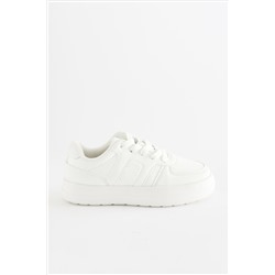 White Chunky Lace-Up Trainers