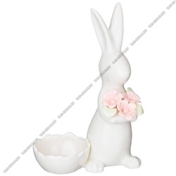 Подставка под яйцо 10х15см "Кролик с цветами"