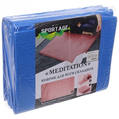 Коврик для йоги складной "Meditation"173**61*0,5 см (PVC), голубой