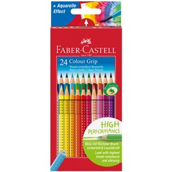 Карандаши цветные Faber-Castell "Grip", 24цв., трехгран., заточен., картон, европодвес