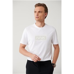 Белая футболка стандартного кроя Soft Touch с круглым вырезом и голограммой