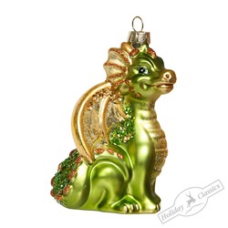 Китайский зеленый дракон (стекло) 6,5х7х11 см