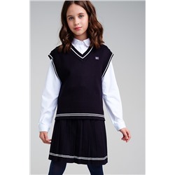 Удобный школьный комплект жилет и юбка для девочки 22327204