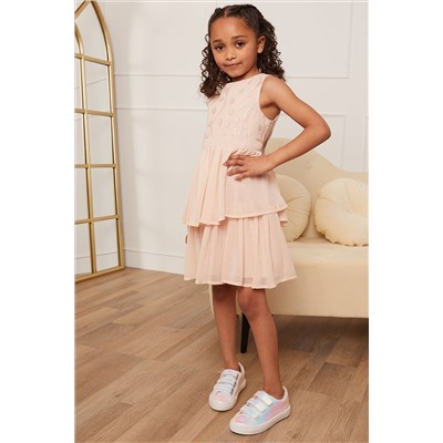 Chi Chi London Girls Embroidered Tiered Party Dress