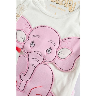 Набор для новорожденного из велюра Карапуз слон розовый