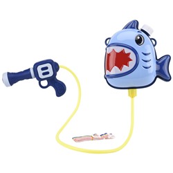 Bebelot Игрушка водный пистолет "Бластер-акула" (19 см, ранец-баллон, синий)