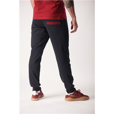 Спортивные брюки М-1241: Тёмно-синий / Бордо