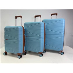 Набор из 3-х чемоданов с расширением 23103 Голубой