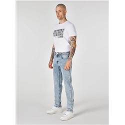 041 Danny Slim Fit Синие мужские джинсовые брюки с низкой талией и прямыми штанинами