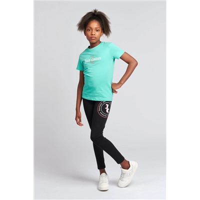 Juicy Couture Classic Fit Girls Blue Diamante T-Shirt