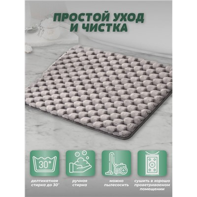 Комплект ковриков для ванной и туалета серый (3169)