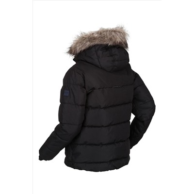 Regatta Parkes Faux Fur Lined Hood Black Jacket