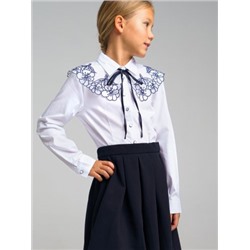 Белый комплект: блузка, воротник для девочки PlayToday Tween 22227175 размер 134