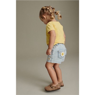 Denim Sunflower Crochet Shorts (3mths-7yrs)