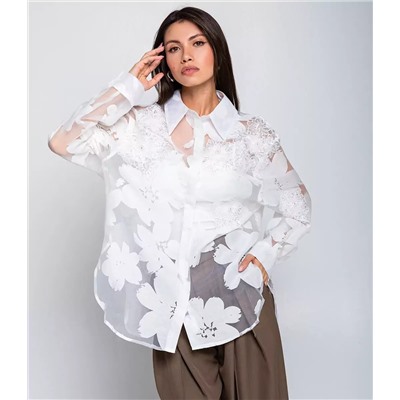Блузка #КТ3215, белый