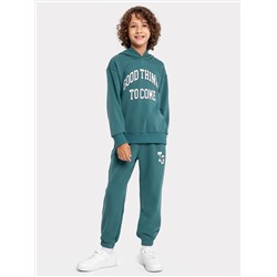 Комплект для мальчиков (худи, брюки) в зеленом оттенке