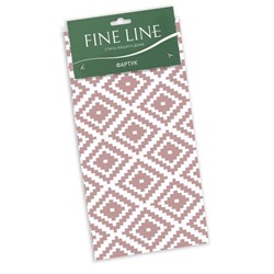 Фартук рогожка 65*85 с карманом Fine Line<962289 рис 62077-3 Ромбы бежево-белые Скидка>