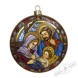 Медальон "Святое семейство" двусторонний (стекло) 10х1,5х10 см